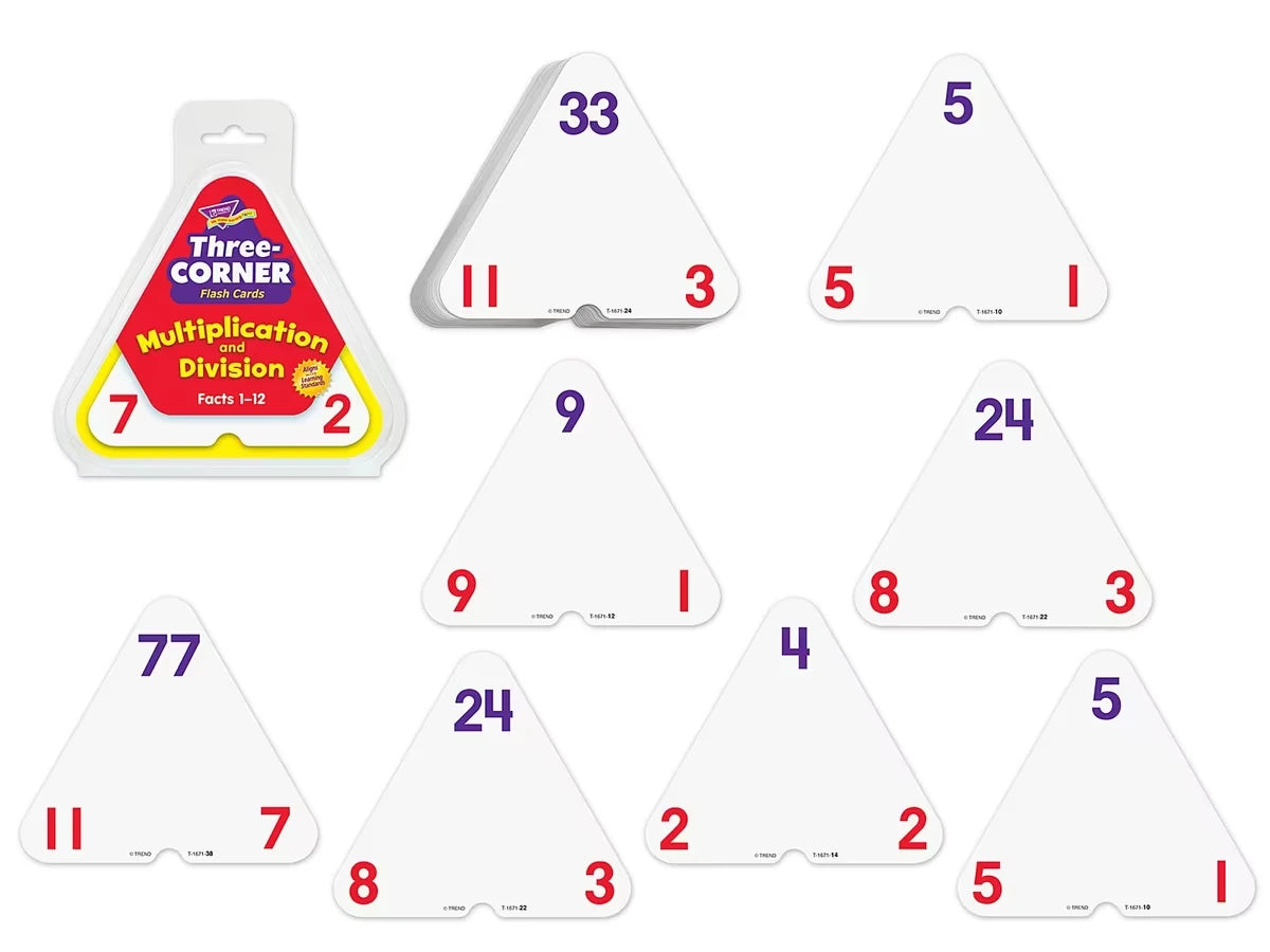 Multiplication & Division Three-Corner® Flash Cards - US 1195