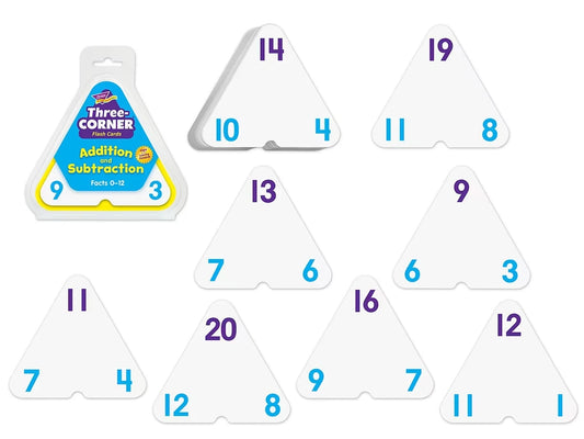 Addition & Subtraction Three-Corner® Flash Cards - US 3097