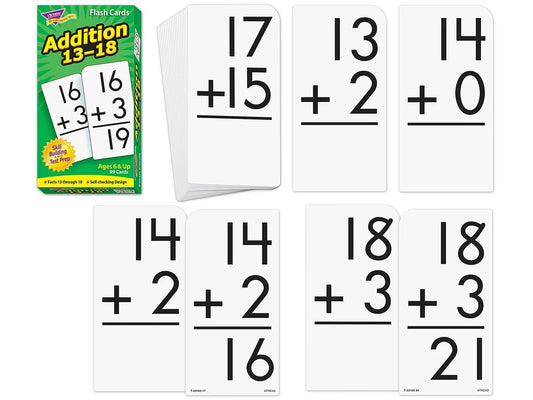 Addition 13-18 Flash Cards - US 1962