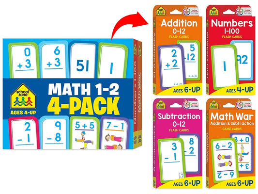 Math Skills Flash Cards -  Set of 4 - Gr. 1-2 - US 5368