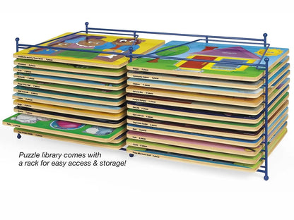 Lakeshore Preschool Puzzle Library with Rack - US 1770