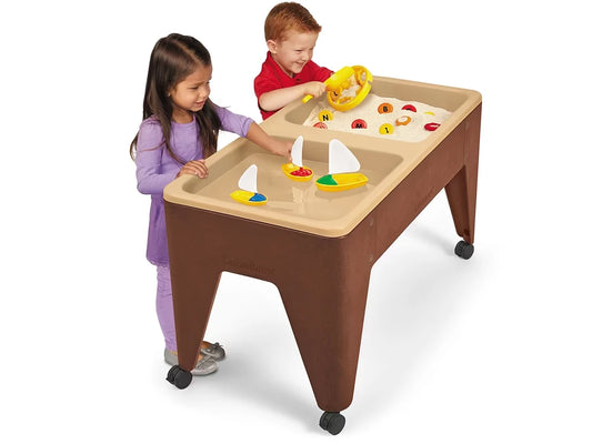 Preschool Two-Station Sand & Water Table - Natural Colors - US 6683