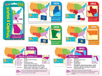 States & Capitals Pocket Flash Cards - US 3501