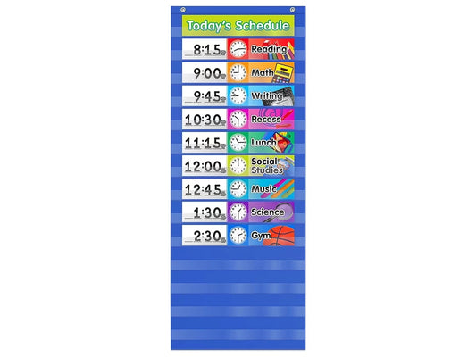 Write & Wipe Daily Schedule Pocket Chart - US 6366