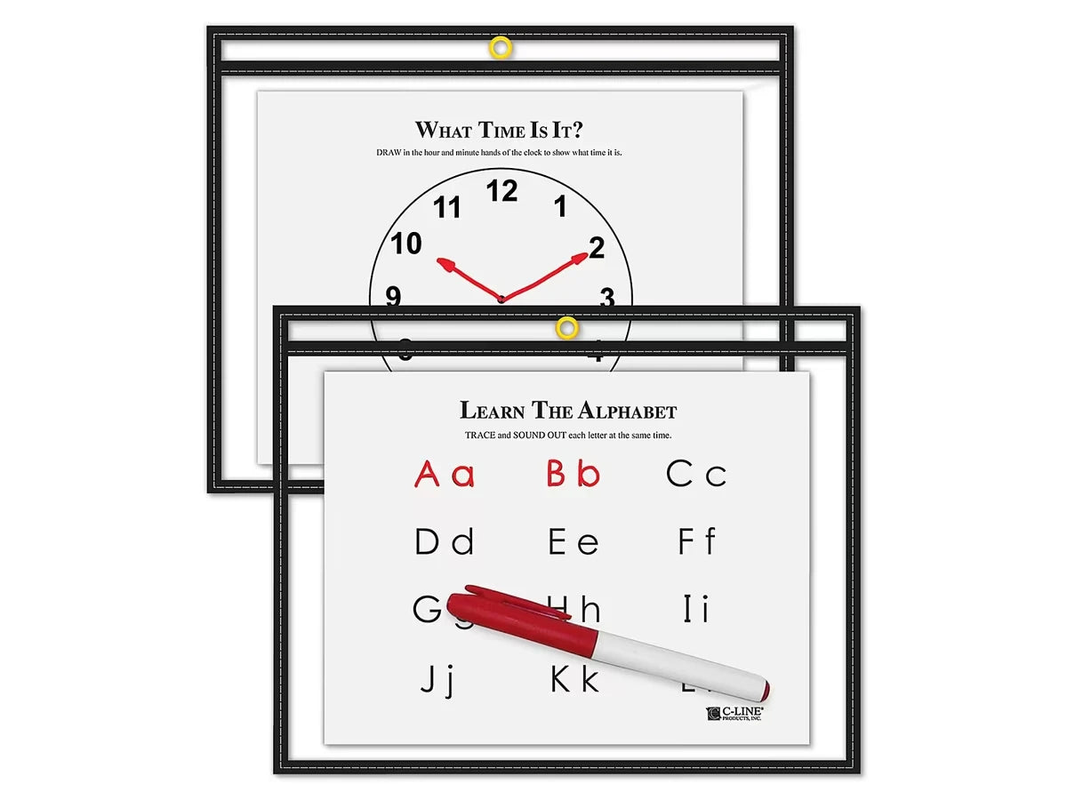 Reusable Write & Wipe Horizontal Pocket - US 3046