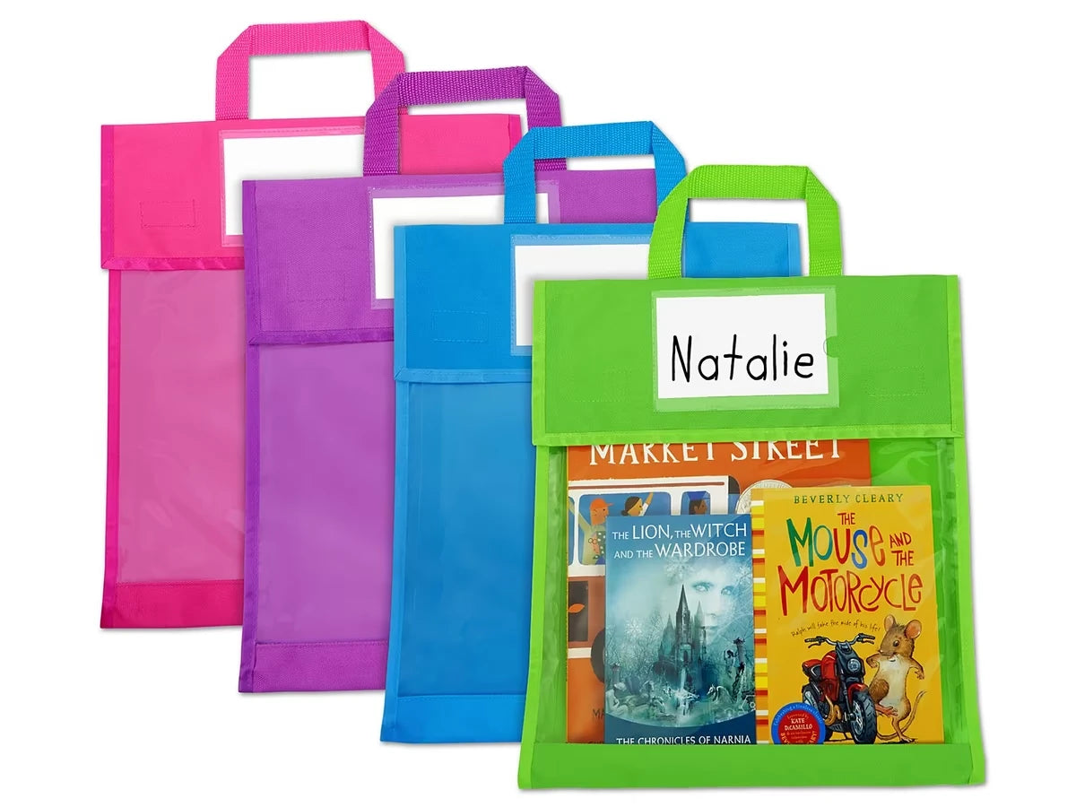 Neon Sort & Store Book Totes - Set of 4 - US 7350