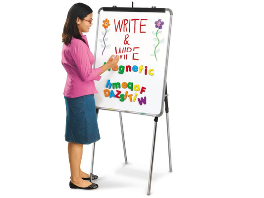 Magnetic Write & Wipe Adjustable Easel - US 9744