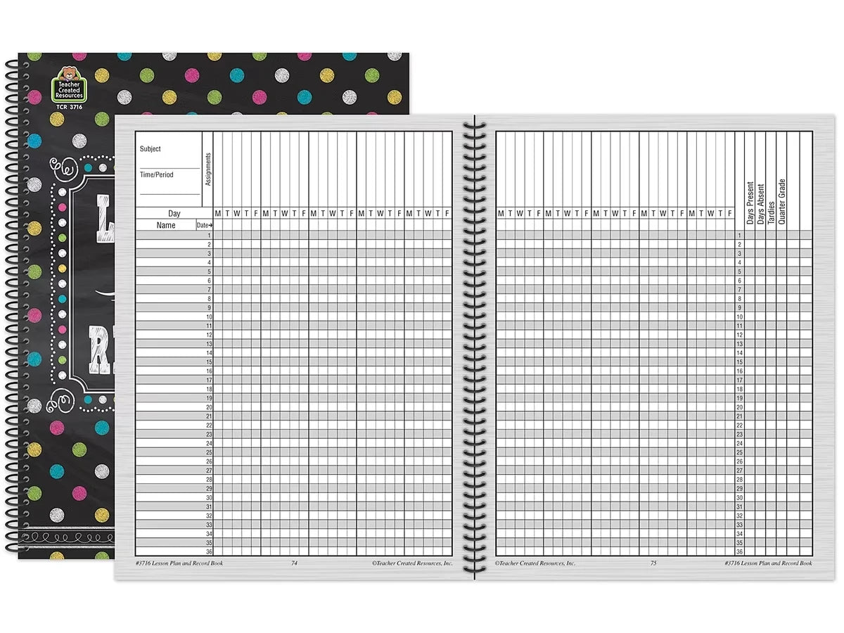 Chalkboard Brights Lesson Plan & Record Book - US 1002