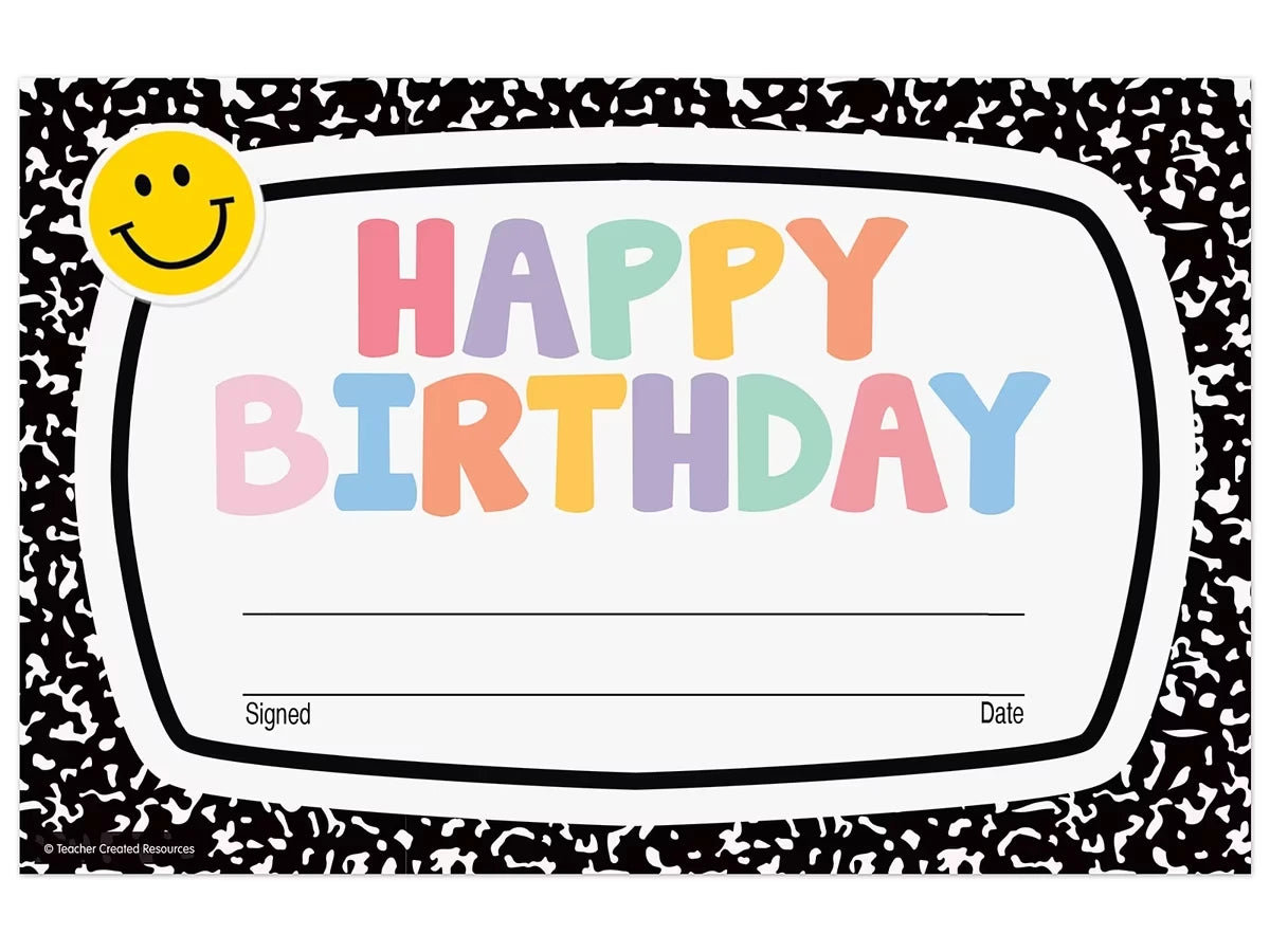 Cool for School Birthday Certificates - US 2303