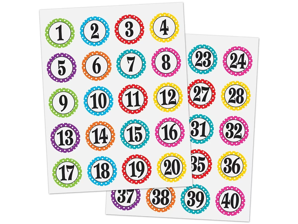 Polka Dot Number Stickers - US 9605