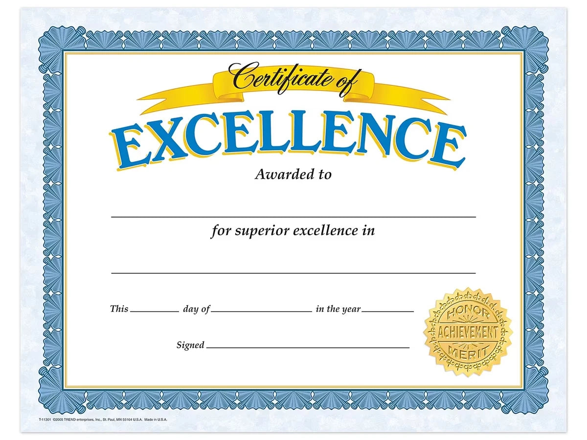 Certificate of Excellence Awards - US 4931