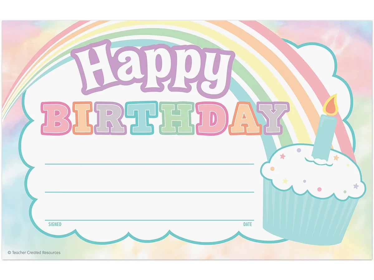 Pastel Pop Birthday Certificates - US 8711