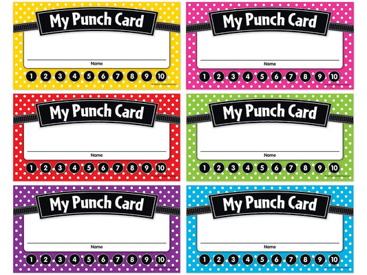 Polka Dot Incentive Punch Cards - US 9709