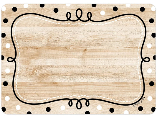 Loop-De-Loop Polka Dot Wood Name Tags - US 2951