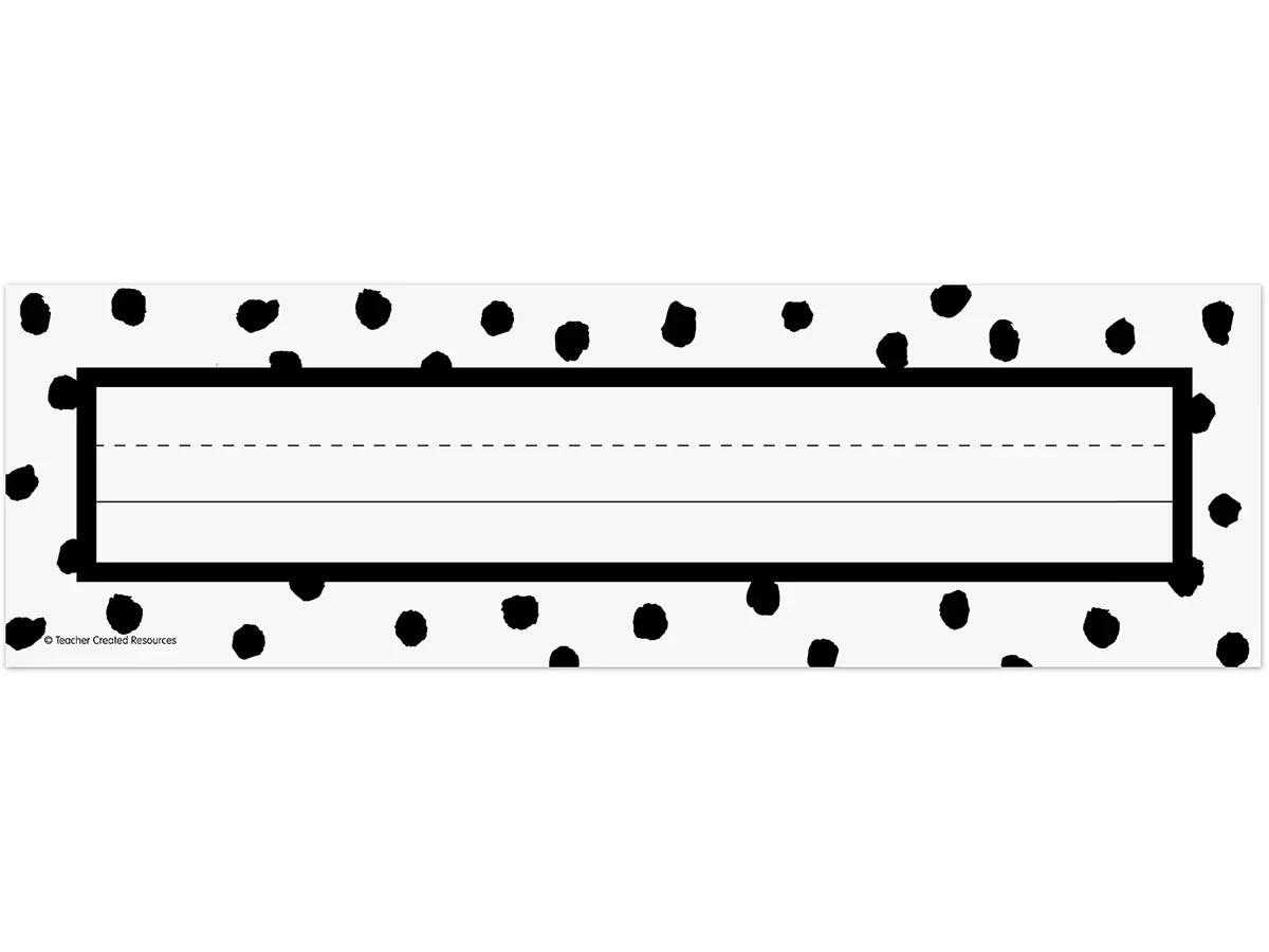 Black Painted Dots on White Nameplates - US 2587