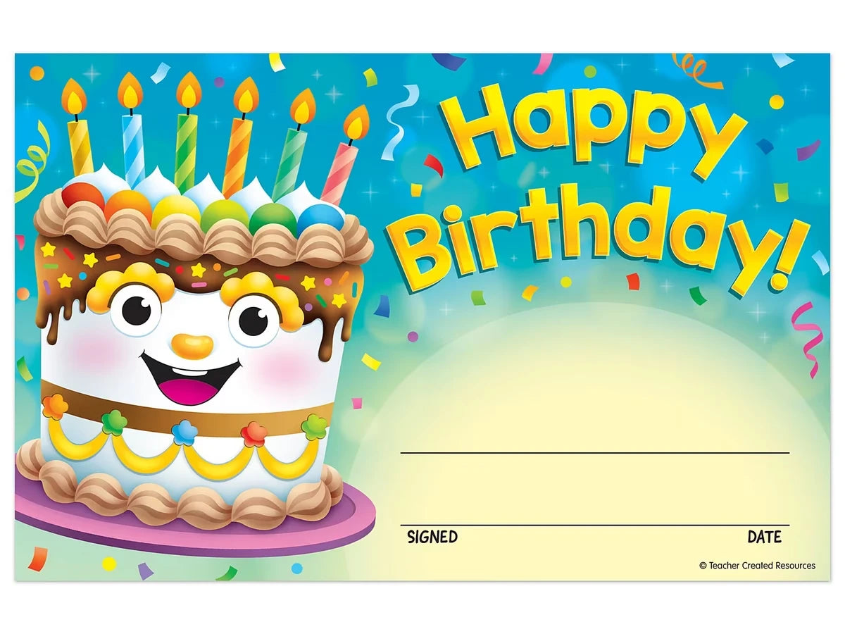 Birthday Cake Certificates - US 4926