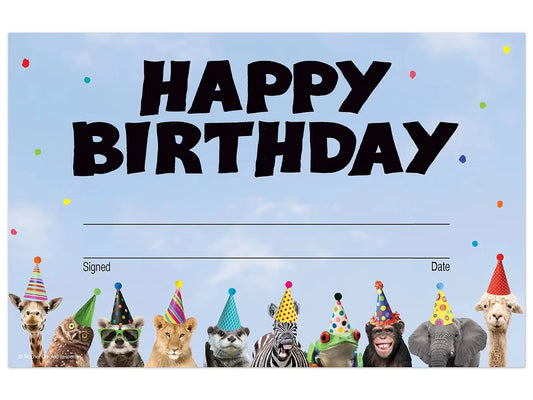 Go Wild Animals Birthday Certificates - US 4966