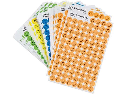 Neon Smiley Face Mini Stickers - Variety Pack - US 9829