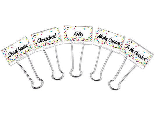 Confetti Classroom Management Large Binder Clips - US 8765