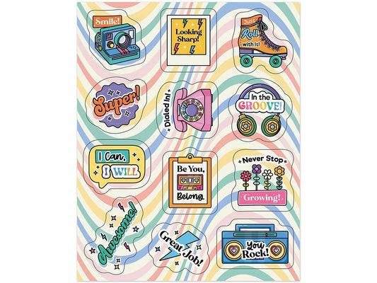 Retro Remix Motivational Stickers - US 3991