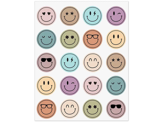 Calming Colors Smiley Stickers - US 5716