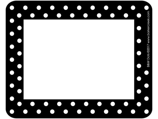 Black Polka Dot Name Tags - US 4514