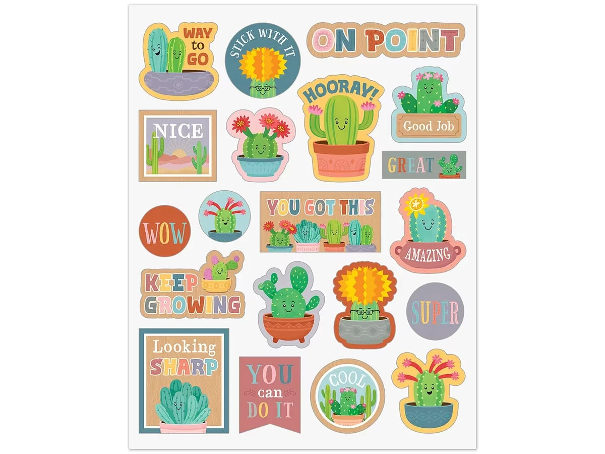Happy Cactus Crew Motivational Stickers - US 9974
