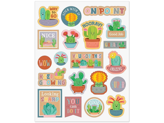 Happy Cactus Crew Motivational Stickers - US 9974