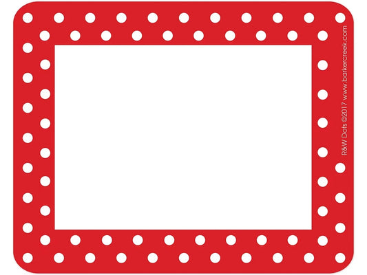 Red Polka Dot Name Tags - US 1474