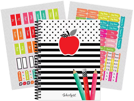 Black, White & Stylish Brights Lesson Plan & Record Book - US 3451