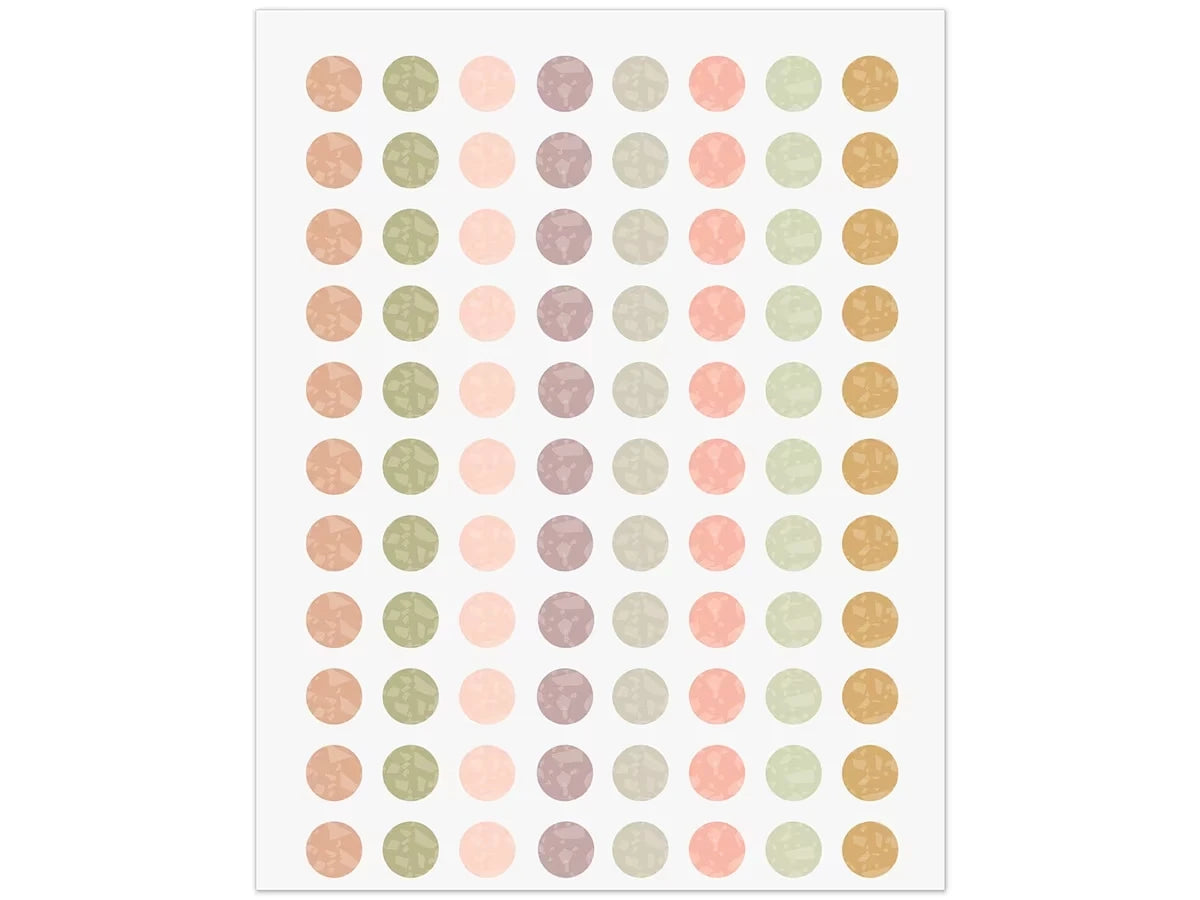 Terrazzo Tones Circle Mini Stickers - US 8214