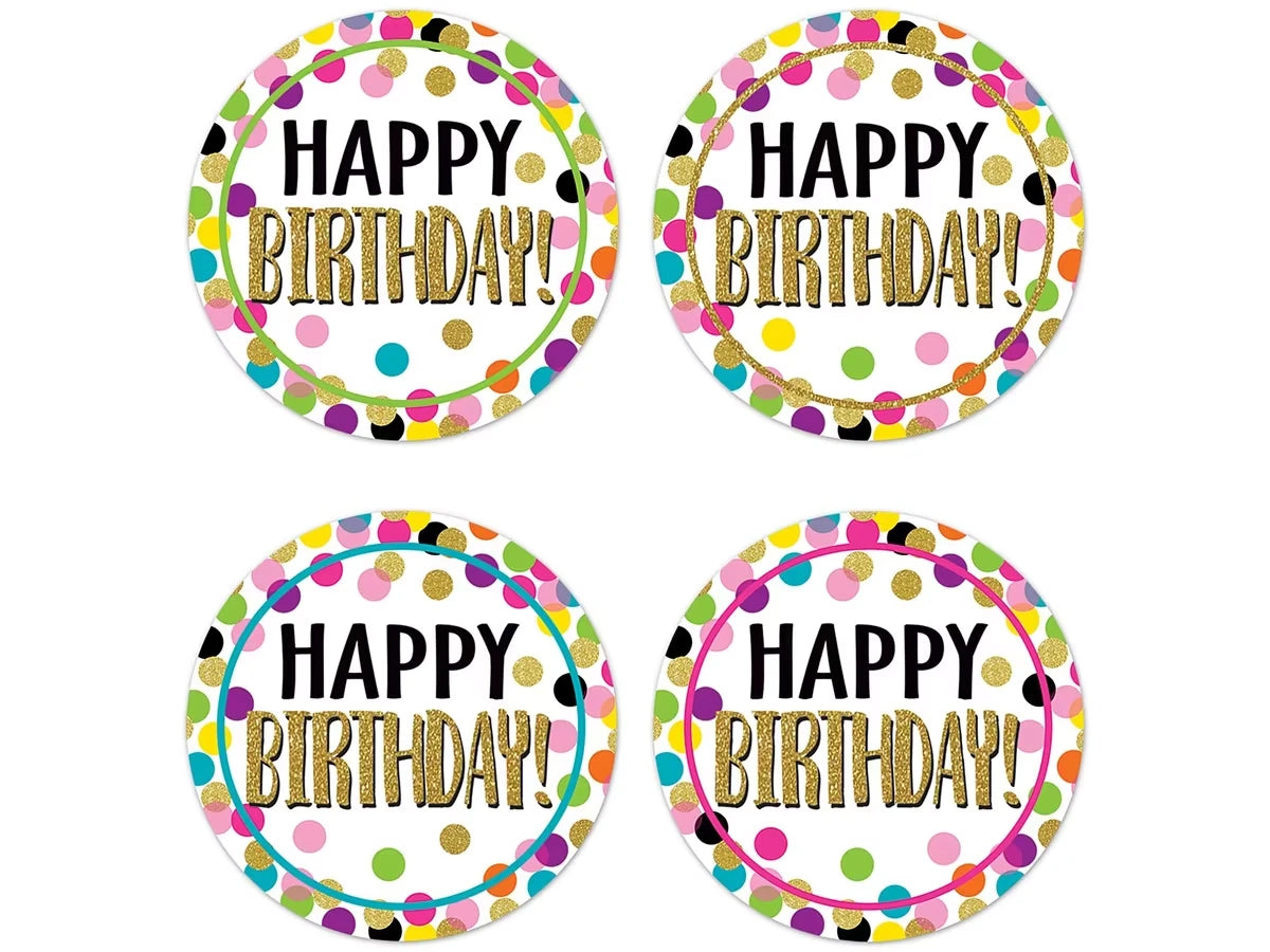 Confetti Birthday Badges - US 4891