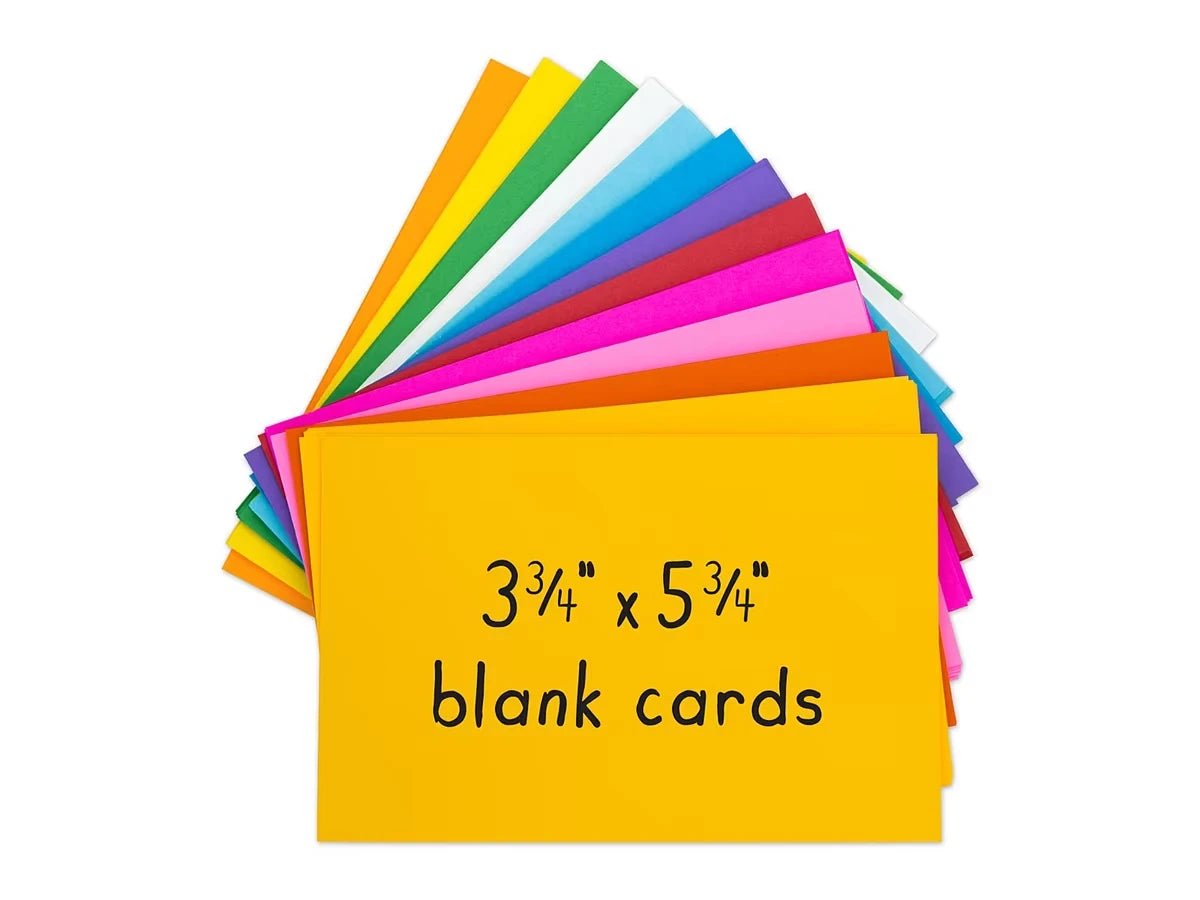 Bright Blank Flash Cards - Pack of 100 - US 2388