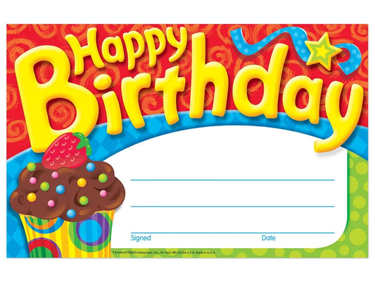 Cupcake Birthday Certificates - US 4532