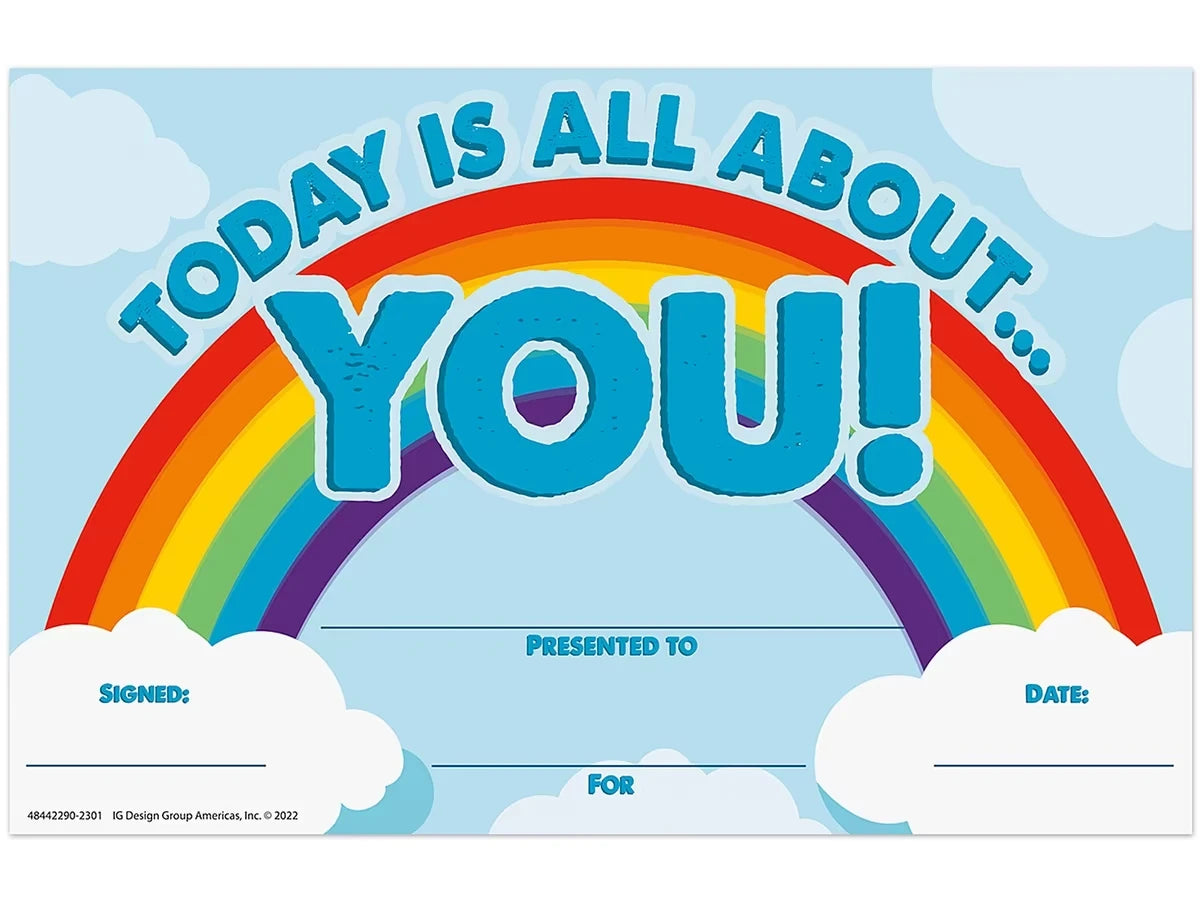 Today Is All About You Certificates - US 8011