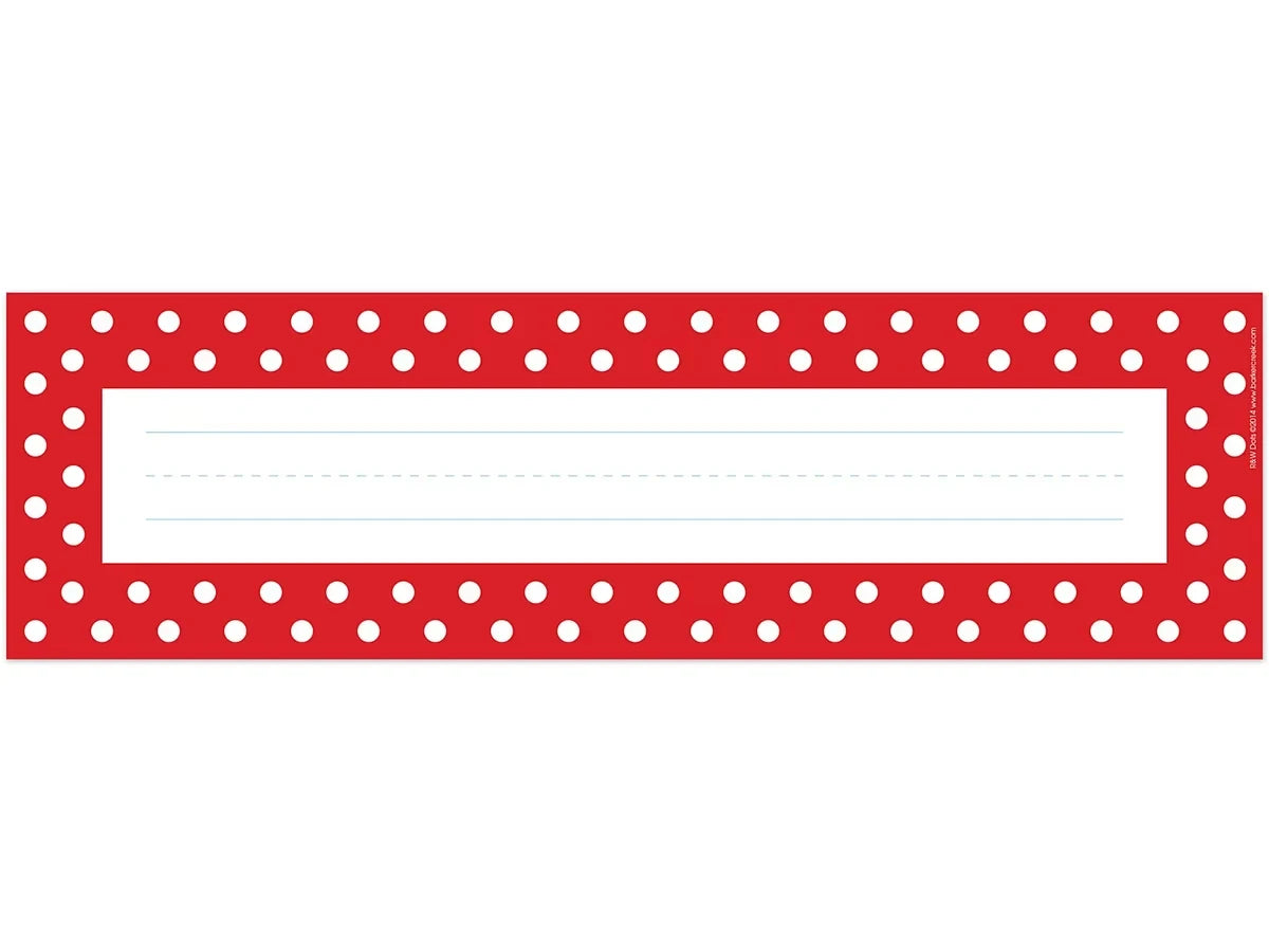 Red Polka Dot Double-Sided Nameplates - US 1462
