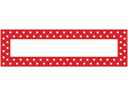 Red Polka Dot Double-Sided Nameplates - US 1462