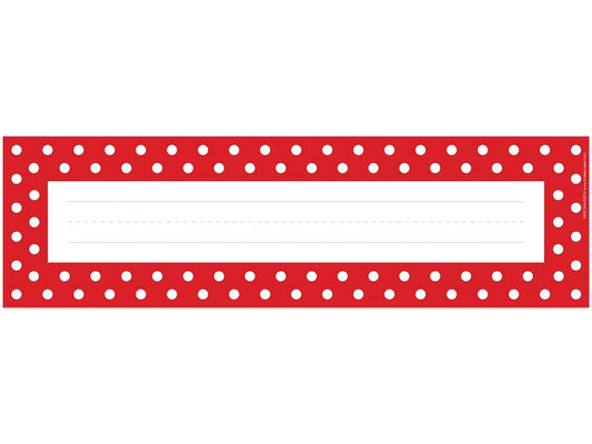 Red Polka Dot Double-Sided Nameplates - US 1462