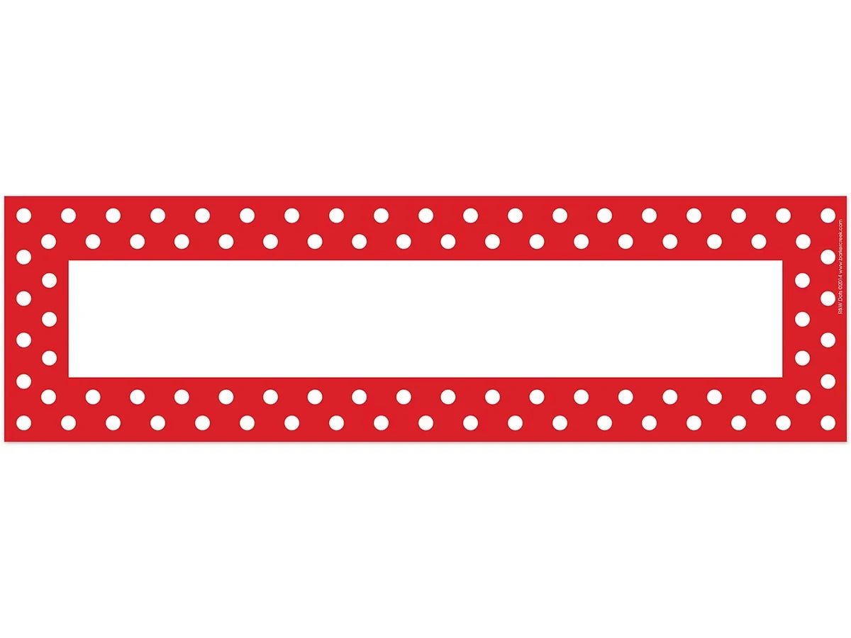 Red Polka Dot Double-Sided Nameplates - US 1462