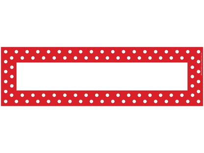 Red Polka Dot Double-Sided Nameplates - US 1462