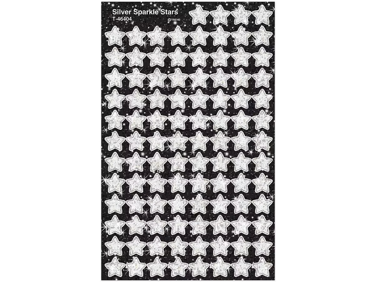 Silver Sparkling Star Mini Stickers - US 7300