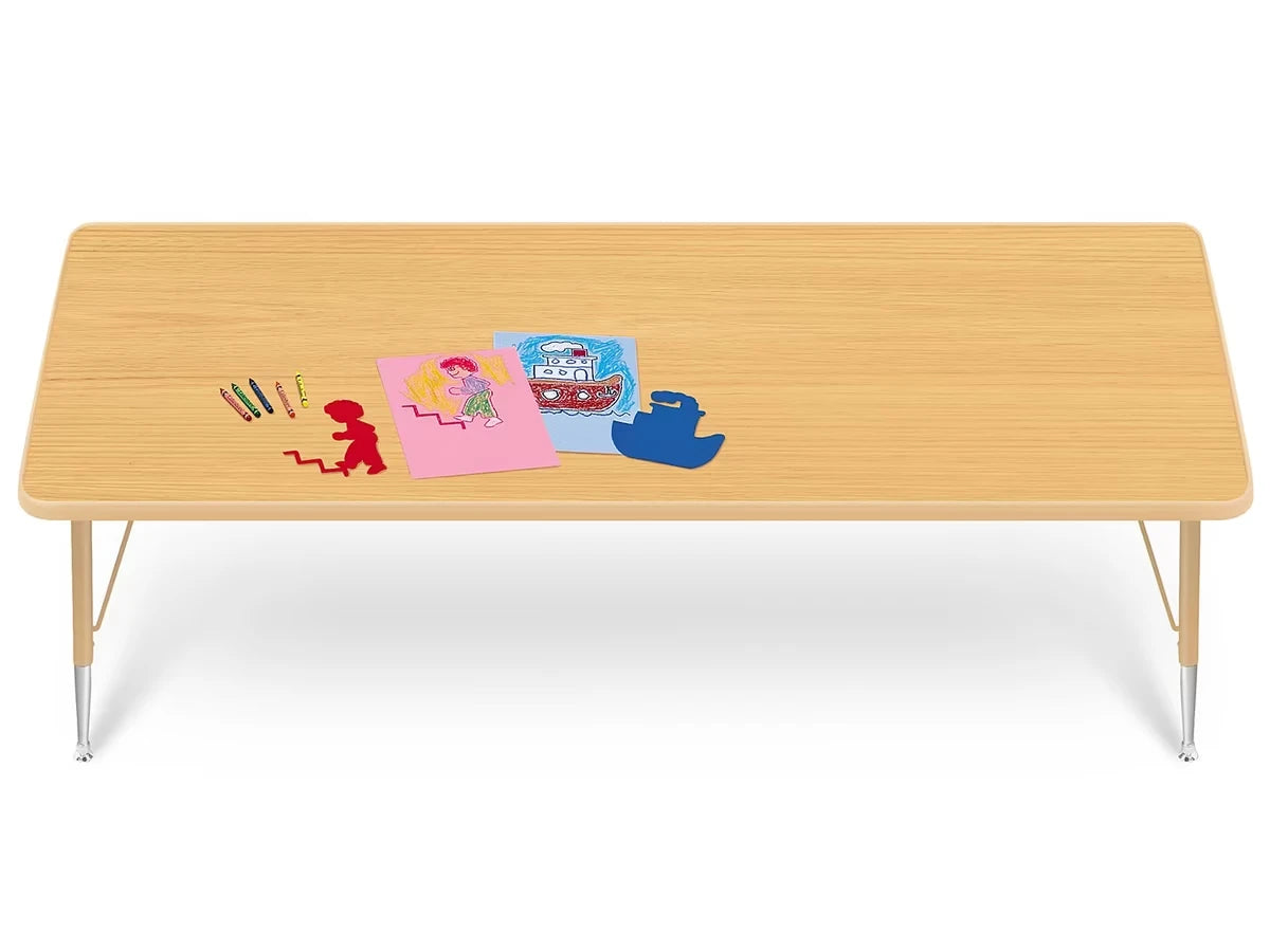 Natural Adjustable Rectangular Tables - US 6851