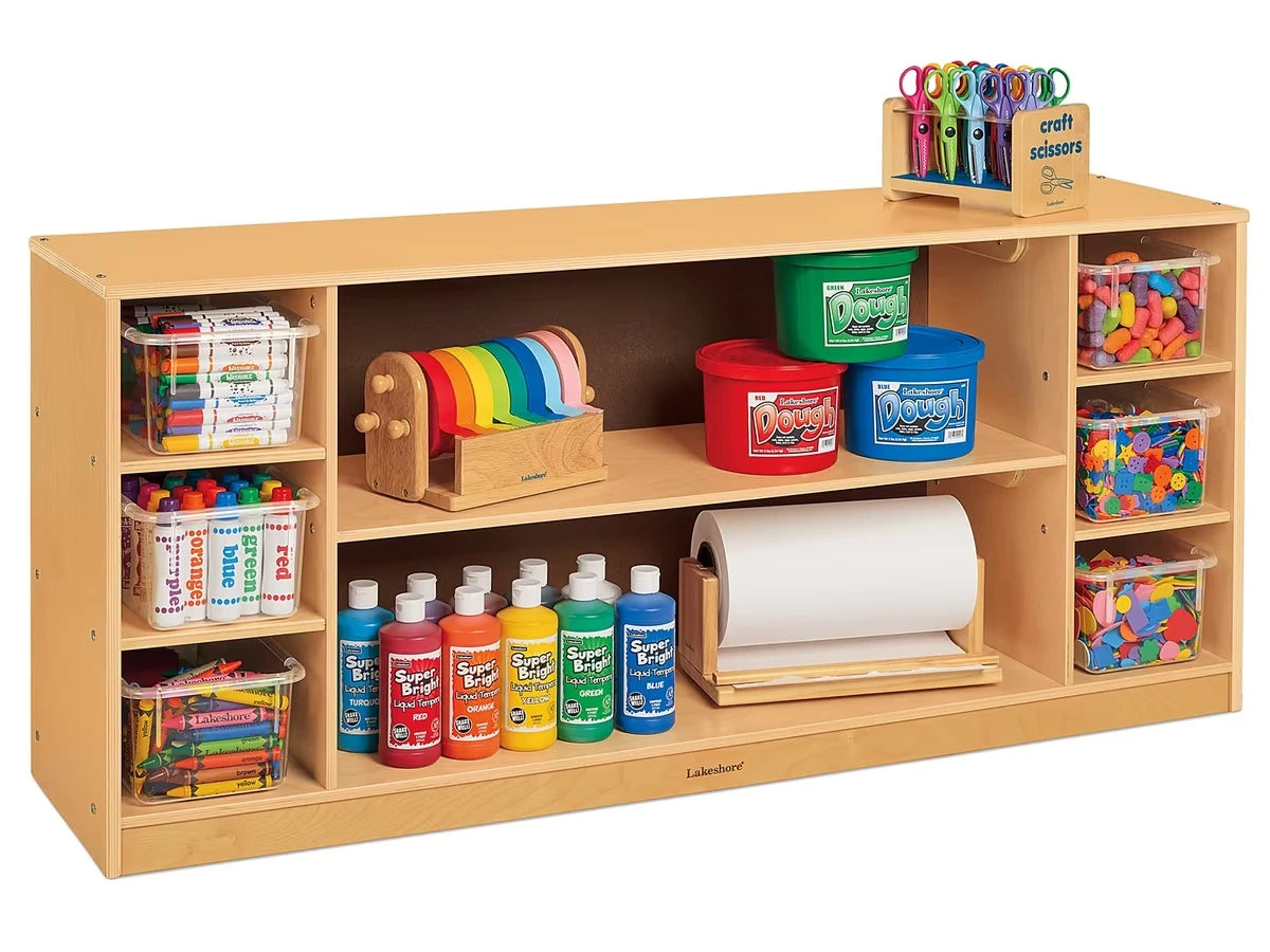 Classic Birch Cubbies & Shelves Low Storage Unit - US 1449