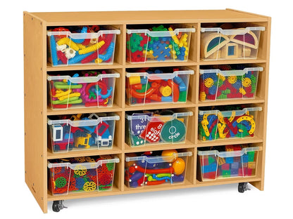 Classic Birch Big Bins See-Inside Storage Unit - 12 Cubby - US 3933