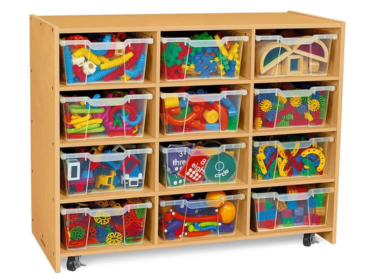 Classic Birch Big Bins See-Inside Storage Unit - 12 Cubby - US 3933