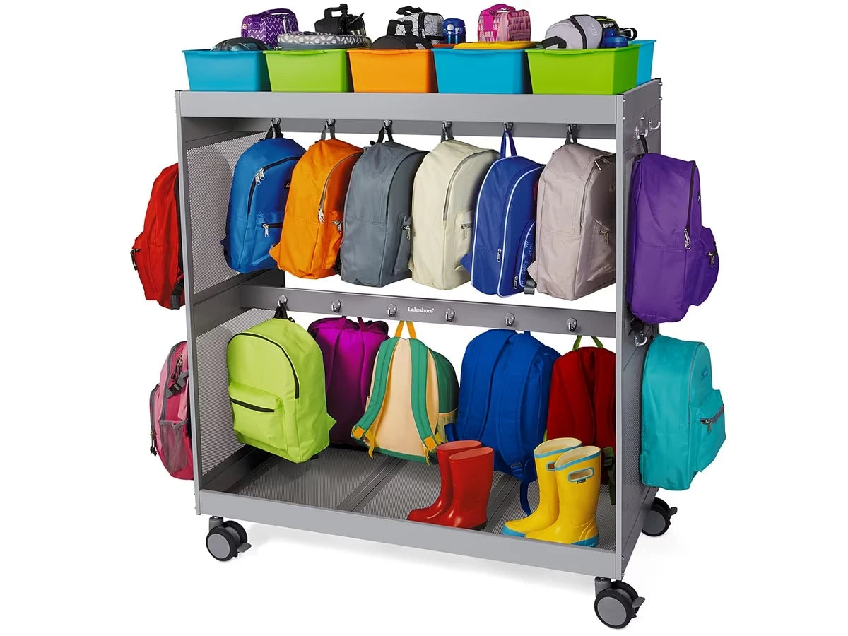 Flex-Space Student Storage Backpack Cart - Gray - US 7697