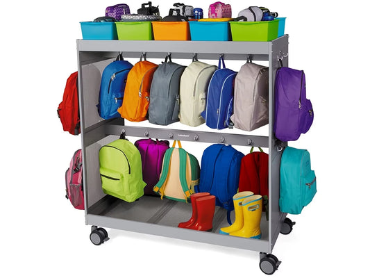 Flex-Space Student Storage Backpack Cart - Gray - US 7697