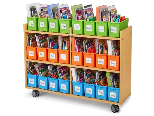 Flex-Space Mobile Storage Bin Center for 24 Students - Maple - US 6152