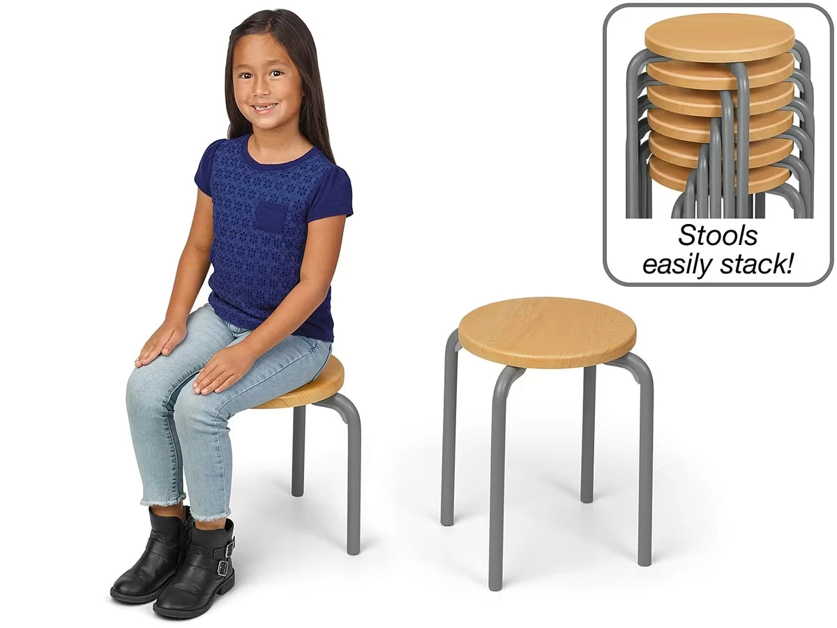 Flex-Space Premium Stacking Stools - Maple - US 9500