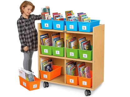 Flex-Space Mobile Book Bin Storage Center - Maple - US 6532